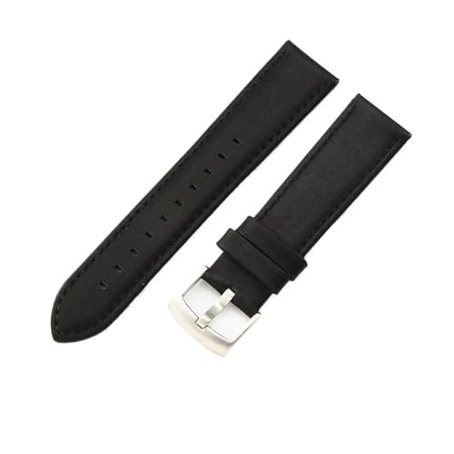 WTNZBAEM Kompatibel mit Armani-Lederarmband, kompatibel AR1732/1733/1730-Armband, schwarzes Rindsleder, Uhrenarmbänder for Herren, 20 mm, 22(Black-ST,20mm) von WTNZBAEM