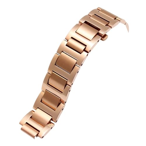 WTNZBAEM Kompatibel mit Ballon Bleu De Cartier W69010Z4 W69012Z4 W69016Z4 Uhrenarmband aus veredeltem Stahl, massives Metallband, erhabenes Stahlband, Uhrenkette(Rosegold,22X14mm) von WTNZBAEM