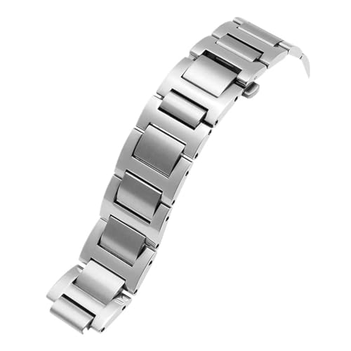 WTNZBAEM Kompatibel mit Ballon Bleu De Cartier W69010Z4 W69012Z4 W69016Z4 Uhrenarmband aus veredeltem Stahl, massives Metallband, erhabenes Stahlband, Uhrenkette(Silver,16X8mm) von WTNZBAEM