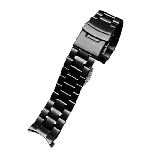 WTNZBAEM Kompatibel mit Casio EFV-540 EFS-S510 EFB-650 MTP-1375 Herren-Präzisions-Uhrenarmband aus Edelstahl mit Kettenarmband 18 mm 20 mm 22 mm 24 mm(Safety Clasp-black,18mm) von WTNZBAEM