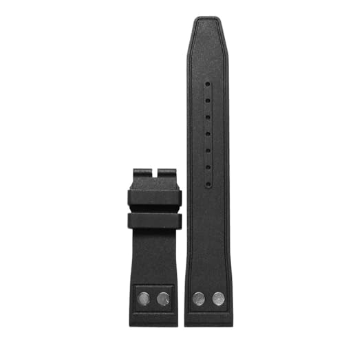 WTNZBAEM Kompatibel mit IWC Strap Big Pilot Portofino Uhr Band Nieten Männer Fluorkautschuk Armband Metall Schnalle 20mm 21mm 22mm Straps(Black no clasp,20mm) von WTNZBAEM