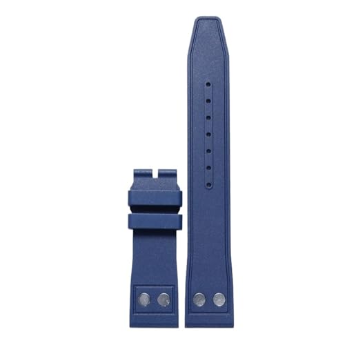 WTNZBAEM Kompatibel mit IWC Strap Big Pilot Portofino Uhr Band Nieten Männer Fluorkautschuk Armband Metall Schnalle 20mm 21mm 22mm Straps(Blue no clasp,21mm) von WTNZBAEM