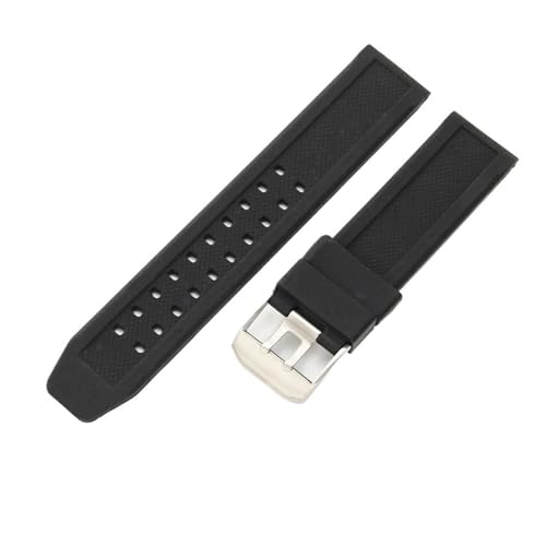 WTNZBAEM Kompatibel mit Luminox 20 23 mm wasserdichtem Silikon-Uhrenarmband 3051, weich, bequem, 8800 3080, zweireihiges quadratisches Loch mit Werkzeug-Uhrenarmbändern(Black-Steel-K18,23mm) von WTNZBAEM