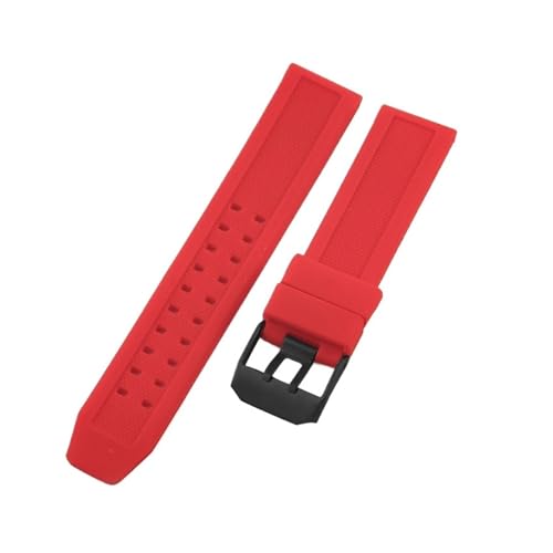 WTNZBAEM Kompatibel mit Luminox 20 23 mm wasserdichtem Silikon-Uhrenarmband 3051, weich, bequem, 8800 3080, zweireihiges quadratisches Loch mit Werkzeug-Uhrenarmbändern(Red-Black-K18,23mm) von WTNZBAEM