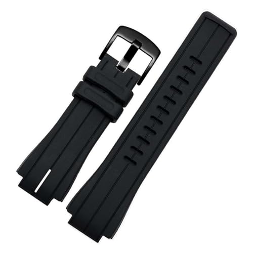 WTNZBAEM Silikonarmband kompatibel mit Casio G-SHOCK GST-B200 GST-B200D Serie Herren-Uhrenarmband Kettenzubehör Wasserdichtes Harz-Silikonband(Black white black) von WTNZBAEM
