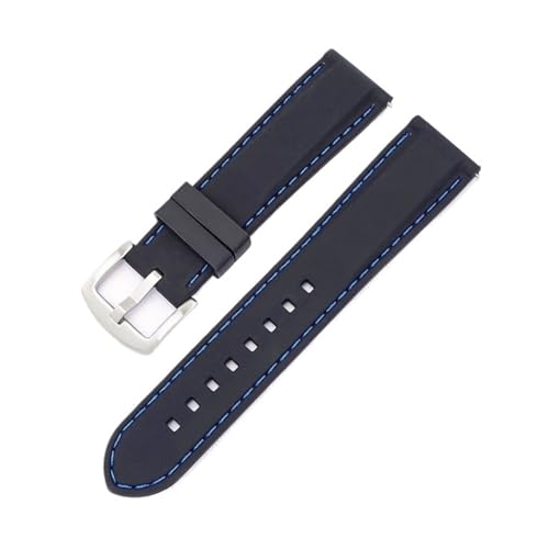 WTNZBAEM Silikonarmband kompatibel mit Huawei Watch2pro GT2 Armband Herren Sport Universal ArmbandZubehör(Black-blue,22MM_BLACK BUCKLE) von WTNZBAEM