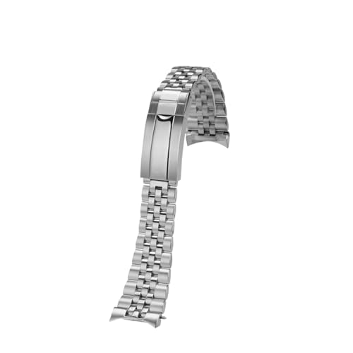WTNZBAEM Solid Arc Edelstahl-Metall-Uhrenarmband, kompatibel mit Casio Swordfish Series MDV-106 MDV-107, modifizierte Edelstahl-Uhrenkette(Silver) von WTNZBAEM