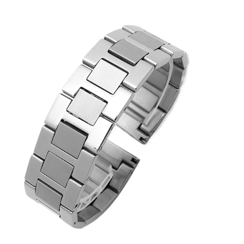 WTNZBAEM Solide feine Stahl-Uhrenkette, kompatibel mit Caitier Tank MUST SOLO W5200014 Armband, universell, flache Öffnung, wasserdicht(20mm) von WTNZBAEM
