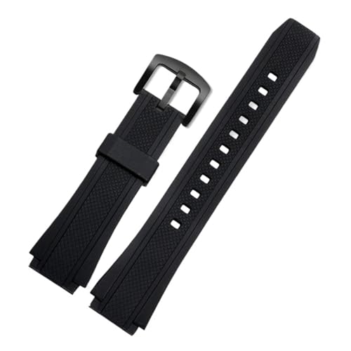 WTNZBAEM Sportuhrenarmband aus Silikonkautschuk, kompatibel mit Casio 5119 Edifice EF-552, Uhrenarmband EF-552D-1A, Herrenarmband, Edelstahlschnalle, Schwarz(Black black) von WTNZBAEM