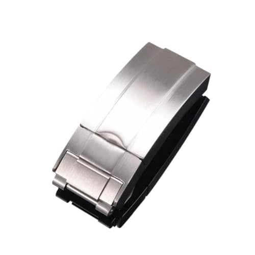 WTNZBAEM Uhrenarmband Glidelock-Verschluss kompatibel mit Rolex DAYTONA SUBMARINER GMT Yacht-Master Feinabstimmung Zugknopfschnalle 16 mm(Full Matt Silver) von WTNZBAEM