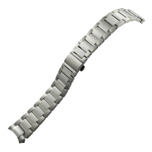WTNZBAEM Uhrenarmband aus Edelstahl 316L mit gebogenem Ende, kompatibel dem Metall-Uhrenarmband Omega Seamaster AT150 Aqua Terra(19mm) von WTNZBAEM