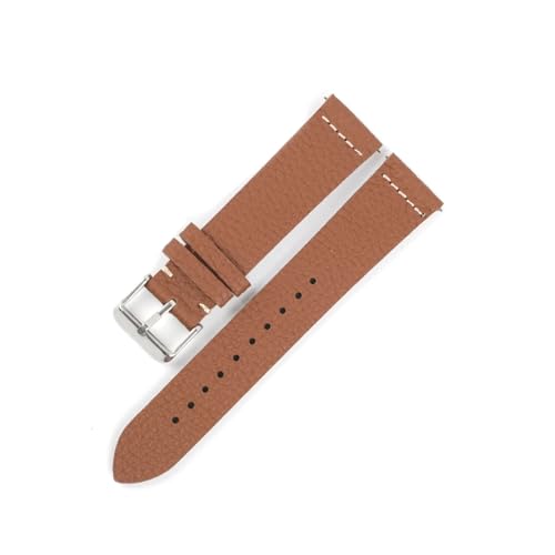 WTNZBAEM Uhrenarmband aus Rindsleder mit Litschi-Muster, 18 mm, 19 mm, 20 mm, 22 mm, Schnellverschluss, Schwarz/Blau, for Männer und Frauen, Ersatzbänder(Brown,20mm) von WTNZBAEM