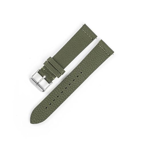 WTNZBAEM Uhrenarmband aus Rindsleder mit Litschi-Muster, 18 mm, 19 mm, 20 mm, 22 mm, Schnellverschluss, Schwarz/Blau, for Männer und Frauen, Ersatzbänder(Dark Green,18mm) von WTNZBAEM