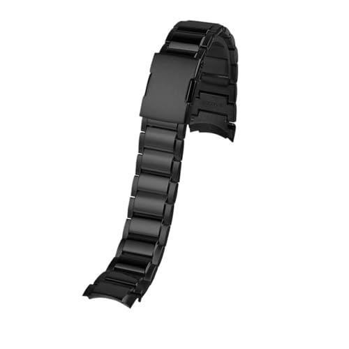 WTNZBAEM Uhrenarmband aus massivem Präzisionsstahl, kompatibel mit der Uhrenkette Casio EQB-500/EQB-501/EQB-800, gebogenes Interface-Uhrenarmband(Black) von WTNZBAEM