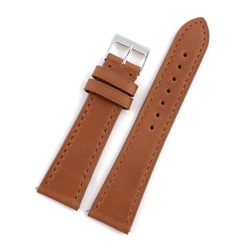 WTNZBAEM Uhrenarmband mit Schnellverschluss, 18 mm, 19 mm, 20 mm, 22 mm, for Herren und Damen, Ersatzarmband(Red brown,22MM_M-120 80MM) von WTNZBAEM