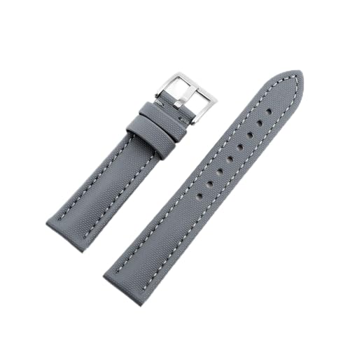 WTNZBAEM Wasserdichtes Uhrenarmband aus Segeltuch, 18 mm, 19 mm, 20 mm, 21 mm, 22 mm, 23 mm, 24 mm, Schnellverschlussbänder, kompatibel mit Omega Blancpain Seiko Taucheruhren(Gray,21mm) von WTNZBAEM