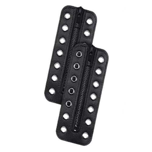 WTRYT Schnürstiefel 2 Stück Leder Mit Reißverschlusseinsätzen Reißverschlusseinsätze 7 Ösen Schnürsenkel Ohne Krawatte Stiefel Schnürsenkel Schwarz für Erwachsene Männer Frauen Schuhe Turnschuhe von WTRYT