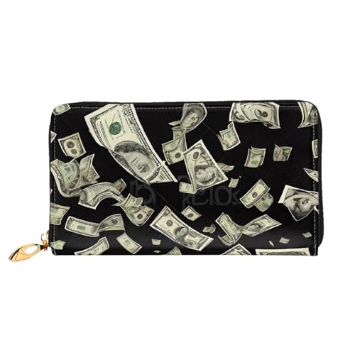 WTTRAEHHM (Dollar Sign Money) Lange Geldbörse Clutch mit Reißverschluss für Frauen Stilvolles Druckdesign Multifunktionale Geldbörse für Damen, Dollarzeichen Geld, Einheitsgröße, klassisch, Dollar von WTTRAEHHM