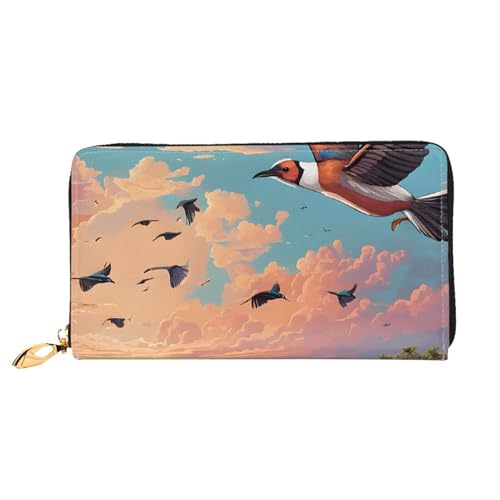 WTTRAEHHM (Kokospalme Sandstrand ) Lange Geldbörse Clutch mit Reißverschluss für Frauen Stilvolles Druckdesign Multifunktionale Geldbörse für Damen, Kokospalme Sandstrand Einheitsgröße, klassisch, von WTTRAEHHM