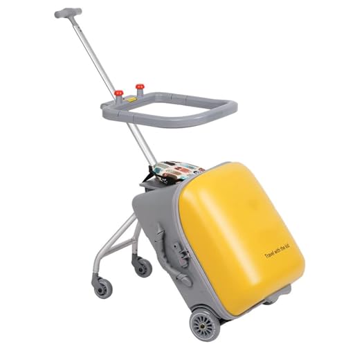 WTTTTW Kindergepäck, Mitfahrkoffer faltbar mit Kindersitz-Design, tragbarer Kinder-Reiseverdickungs-Trolley, Handgepäck für Air Boarding von WTTTTW