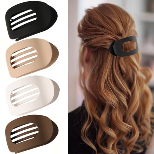 WUBAYI Flache Haarklammern, rutschfeste, flache Haarklammern, starker Halt, Haarklammer für mitteldickes Haar, Haarklammern für Damen und Mädchen, 4 Stück von WUBAYI