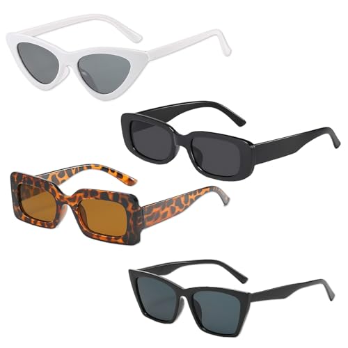Sonnenbrillen Set Damen Herren Retro Stil+4 Modelle+UV400 Schutz+Einheitsgröße+Mehrfarbig Sonnenbrillen Set Damen Herren Retro Stil+4 Modelle+UV400 Schutz+Einheitsgröße+Mehrfarbig von WUERKIYA