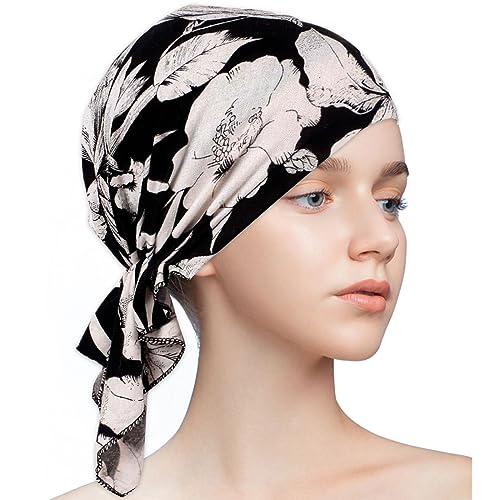 Bambus Chemo Kopftuch Vorgebundenes Bandana für Haarausfall Krebspatienten Kopfbedeckung Turban - 2 von WUERKIYA