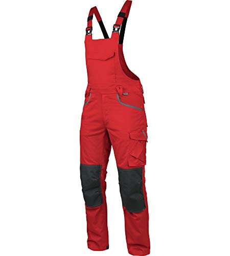 WÜRTH MODYF Arbeitslatzhose Stretch X - professionelle Arbeitshose für Herren - Latzhose mit Reißverschluss - in der Größe 106 in Rot von WÜRTH MODYF