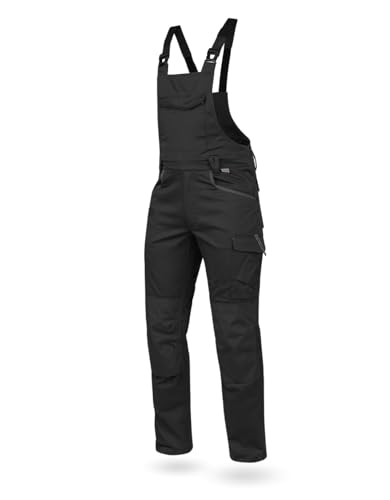 WÜRTH MODYF Arbeitslatzhose Stretch X - professionelle Arbeitshose für Herren - Latzhose mit Reißverschluss - in der Größe 40 in Schwarz von WÜRTH MODYF