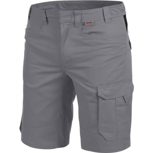 WÜRTH MODYF Arbeitsshorts Cetus - professionelle Arbeitshose für Herren - Arbeitsshorts mit Kunststoff Reißverschluss - in der Größe 48 in Grau von WÜRTH MODYF
