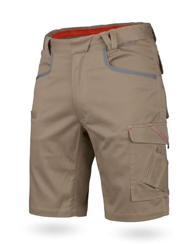 WÜRTH MODYF Arbeitsshorts Stretch X - professionelle Arbeitshose für Herren - Arbeitsshorts mit Reißverschluss - in der Größe 66 in Beige von WÜRTH MODYF