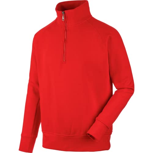 WÜRTH MODYF Arbeitstroyer Job+ – weicher Pullover mit Stehkragen und Viertel-Reißverschluss – perfekt für Handwerk, Werkstatt, Arbeiten im Freien rot – Größe 3XL von WÜRTH MODYF