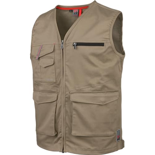 WÜRTH MODYF Arbeitsweste Stretch X – professionelle Arbeitsweste für Herren in Größe 6XL – Arbeitskleidung für Handwerk & Industrie in beige von WÜRTH MODYF