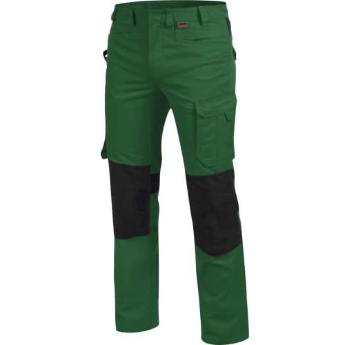WÜRTH MODYF Bundhose Cetus - professionelle Arbeitshose für Herren - Bundhose mit Kunststoff Reißverschluss - in der Größe 114 in Grün Schwarz von WÜRTH MODYF