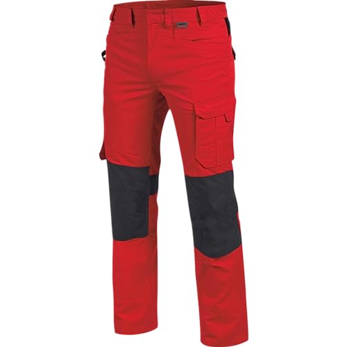 WÜRTH MODYF Bundhose Cetus - professionelle Arbeitshose für Herren - Bundhose mit Kunststoff Reißverschluss - in der Größe 58 Lang in Rot Anthrazit von WÜRTH MODYF