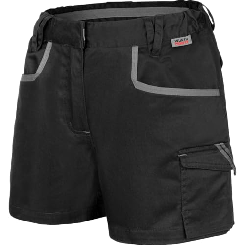 WÜRTH MODYF Damen Arbeitsshorts Stretch X - professionelle Arbeitshose für Frauen - Arbeitsshorts mit Reißverschluss - in der Größe 48 in Schwarz von WÜRTH MODYF