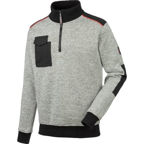 WÜRTH MODYF Fleecetroyer Perseus – Weicher Fleece Pullover mit Stehkragen und Viertel-Reißverschluss – perfekt für Handwerk, Werkstatt, Arbeiten im Freien, hellgrau, Größe XL von WÜRTH MODYF