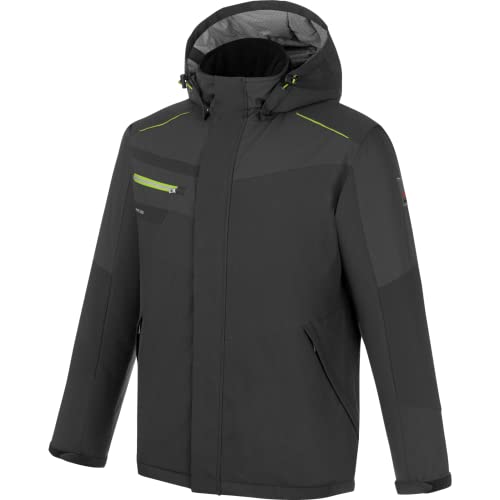 WÜRTH MODYF Parka Stretch Evolution – extra warme Herren Winterjacke für die kalten Tage in Anthrazit Lime - wasserabweisend und winddicht - in der Größe L von WÜRTH MODYF