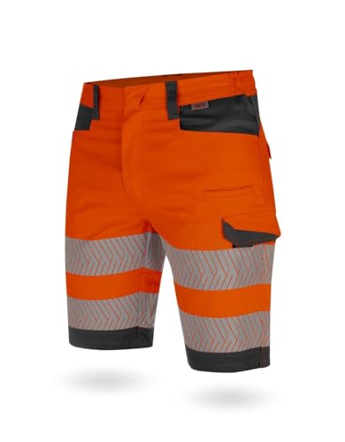 WÜRTH MODYF Shorts Fluo EN 20471 - professionelle Arbeitshose für Herren - Warnschutzhose mit Reißverschluss - in der Größe 40 in Orange von WÜRTH MODYF