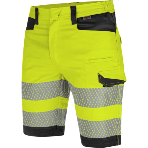 WÜRTH MODYF Shorts Fluo EN 20471 - professionelle Arbeitshose für Herren - Warnschutzhose mit Reißverschluss - in der Größe 50 in Gelb von WÜRTH MODYF