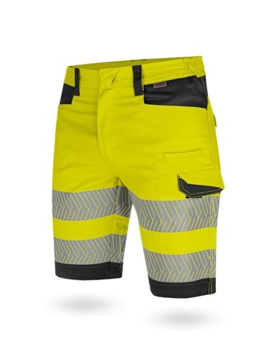 WÜRTH MODYF Shorts Fluo EN 20471 - professionelle Arbeitshose für Herren - Warnschutzhose mit Reißverschluss - in der Größe 52 in Gelb von WÜRTH MODYF