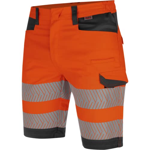 WÜRTH MODYF Shorts Fluo EN 20471 - professionelle Arbeitshose für Herren - Warnschutzhose mit Reißverschluss - in der Größe 66 in Orange von WÜRTH MODYF