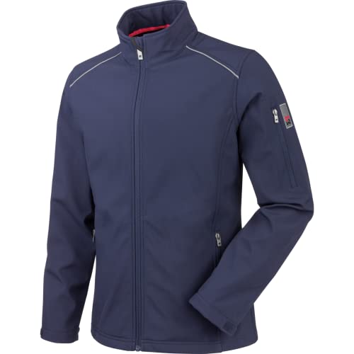 WÜRTH MODYF Softshelljacke City – hochwertige Unisex Arbeitsjacke in den Größen 3XL – wasserabweisend (8.000 mm WS) mit Kinnschutz & Reflexbiesen – in Marineblau von WÜRTH MODYF