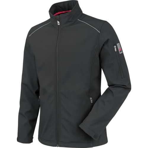 WÜRTH MODYF Softshelljacke City – hochwertige Unisex Arbeitsjacke in den Größen L – wasserabweisend (8.000 mm WS) mit Kinnschutz & Reflexbiesen – in Schwarz von WÜRTH MODYF