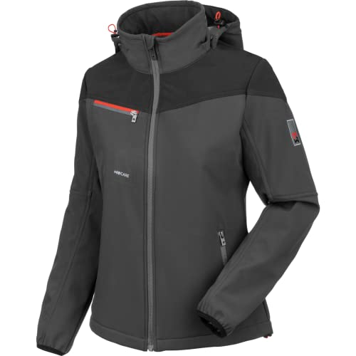 WÜRTH MODYF Softshelljacke Stretch X Damen - hochwertige Arbeitsjacke für Damen in der Größe M - wasserabweisend (8.000 mm WS) mit abnehmbaren Ärmeln & Kapuze - in Anthrazit von WÜRTH MODYF