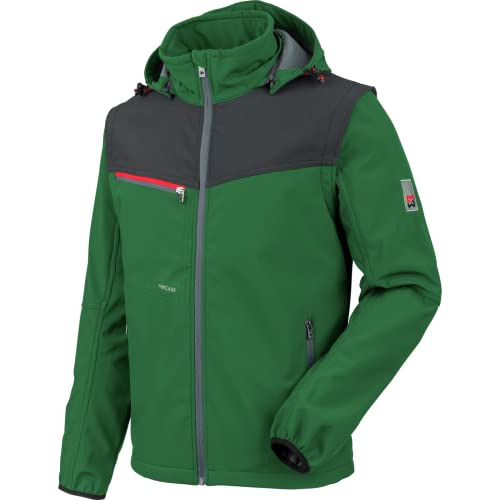 WÜRTH MODYF Softshelljacke Stretch X – hochwertige Arbeitsjacke für Gärtner oder die Agrarbranche in der Größe XXL – wasserabweisend (8.000 mm WS) mit abnehmbaren Ärmeln & Kapuze – in anthrazit von WÜRTH MODYF