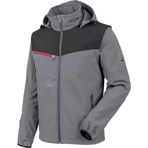 WÜRTH MODYF Softshelljacke Stretch X – hochwertige Arbeitsjacke für Handwerker in der Größe M – wasserabweisend (8.000 mm WS) mit abnehmbaren Ärmeln & Kapuze – in anthrazit von WÜRTH MODYF