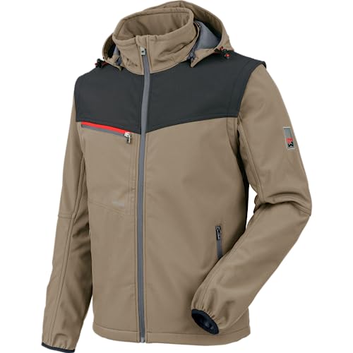 WÜRTH MODYF Softshelljacke Stretch X – hochwertige Arbeitsjacke für Schreiner oder Tischler in der Größe XXL – wasserabweisend (8.000 mm WS) mit abnehmbaren Ärmeln & Kapuze – in anthrazit von WÜRTH MODYF
