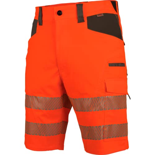 WÜRTH MODYF Warnschutz Arbeitsshorts Neon EN 20471 1 - professionelle Arbeitshose für Herren - Warnschutzhose mit Reflektoren - in der Größe 40 in Orange von WÜRTH MODYF