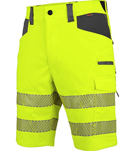 WÜRTH MODYF Warnschutz Arbeitsshorts Neon EN 20471 1 - professionelle Arbeitshose für Herren - Warnschutzhose mit Reflektoren - in der Größe 56 in Gelb von WÜRTH MODYF